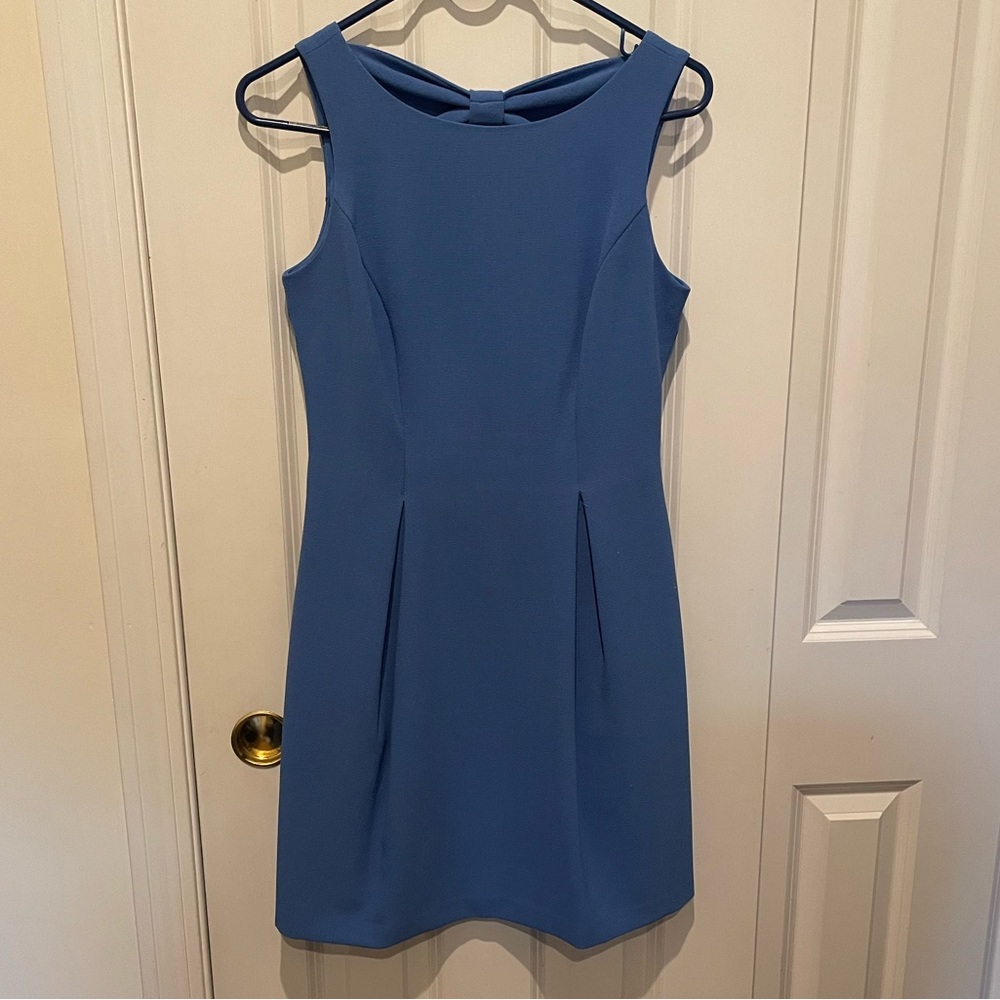 Vince Camuto Fit & Flare Bow Dress 2 Sleeveless Cut Out Blue